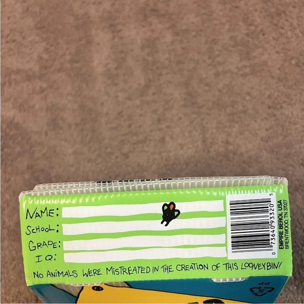 Yikes! Vintage Frog Looneybins Pencil Case Box Recycled School